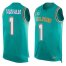 Nike Miami Dolphins #1 Tua Tagovailoa Aqua Green Team Color Mens Stitched NFL Limited Tank Top Jersey