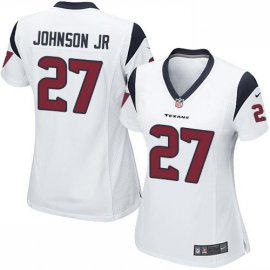 Nike Houston Texans #27 Duke Johnson Jr White Womens Stitched NFL Elite Jersey