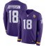 Nike Minnesota Vikings #18 Justin Jefferson Purple Team Color Youth Stitched NFL Limited Therma Long Sleeve Jersey