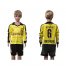 Dortmund #6 Bender Home Long Sleeves Kid Soccer Club Jersey
