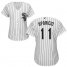 Chicago White Sox #11 Luis Aparicio White(Black Strip) Home Womens Stitched MLB Jersey