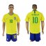 Brazil #10 Neymar Jr Home Soccer Country Jersey