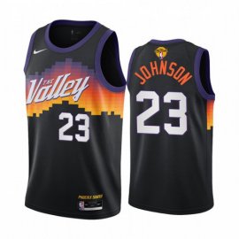 Nike Phoenix Suns #23 Cameron Johnson Mens 2021 NBA Finals Bound City Edition Jersey Black Mens