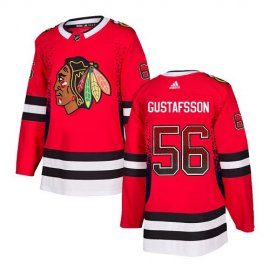 Adidas Chicago Blackhawks #56 Erik Gustafsson Red Home Authentic Drift Fashion Stitched NHL Jersey