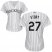 Colorado Rockies #27 Trevor Story White Strip Home Womens Stitched MLB Jersey