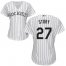Colorado Rockies #27 Trevor Story White Strip Home Womens Stitched MLB Jersey