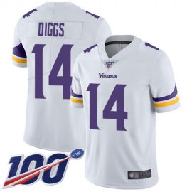 Nike Minnesota Vikings #14 Stefon Diggs White Mens Stitched NFL 100th Season Vapor Limited Jersey
