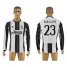 Juventus #23 Dani Alves Home Long Sleeves Soccer Club Jersey