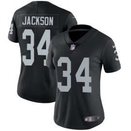 Nike Las Vegas Raiders #34 Bo Jackson Black Team Color Womens Stitched NFL Vapor Untouchable Limited Jersey