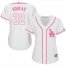 Los Angeles Dodgers #32 Sandy Koufax White/Pink Fashion Womens Stitched MLB Jersey