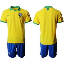 Brazil Blank Home Soccer Country Jersey