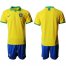 Brazil Blank Home Soccer Country Jersey