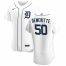 Detroit Tigers #50 Travis Demeritte Mens Nike White Home 2020 Authentic Player MLB Jersey