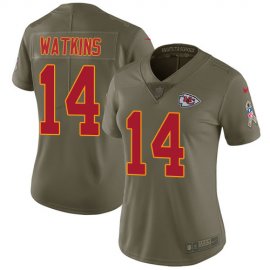 Nike Kansas City Chiefs #14 Sammy Watkins Olive Womens Stitched NFL Limited 2017 Salute to Service Jersey