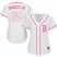 Boston Red Sox #25 Jackie Bradley Jr White/Pink Fashion Womens Stitched MLB Jersey