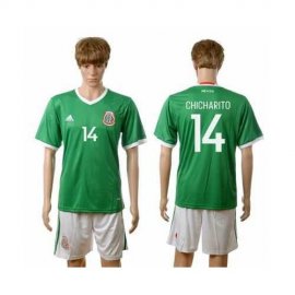Mexico #14 Chicharito Green Home Soccer Country Jersey