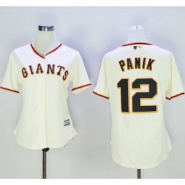 San Francisco Giants #12 Joe Panik Cream Womens Home Stitched MLB Jersey