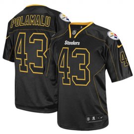 Nike Pittsburgh Steelers #43 Troy Polamalu Lights Out Black Youth Stitched NFL Elite Jersey