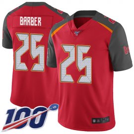 Nike Tampa Bay Buccaneers #25 Peyton Barber Red Team Color Mens Stitched NFL 100th Season Vapor Limited Jersey
