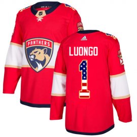 Adidas Florida Panthers #1 Roberto Luongo Red Home Authentic USA Flag Stitched Youth NHL Jersey