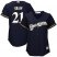 Milwaukee Brewers #21 Travis Shaw Navy Blue Alternate Womens Stitched MLB Jersey