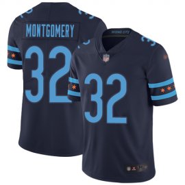 Nike Chicago Bears #32 David Montgomery Navy Blue Team Color Mens Stitched NFL Limited City Edition Jersey