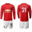 Manchester United #21 Ander Herrera Red Home Long Sleeves Soccer Club Jersey