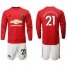 Manchester United #21 Ander Herrera Red Home Long Sleeves Soccer Club Jersey