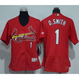 St.Louis Cardinals #1 Ozzie Smith Red Flexbase Authentic Womens Stitched MLB Jersey