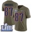 Nike New England Patriots #87 Rob Gronkowski Olive Super Bowl LIII Bound Youth Stitched NFL Limited 2017 Salute to Service Jersey