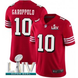Nike San Francisco 49ers #10 Jimmy Garoppolo Red Super Bowl LIV 2020 Team Color Mens Stitched NFL Vapor Untouchable Limited II Jersey