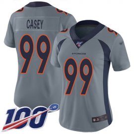 Nike Denver Broncos #99 Jurrell Casey Gray Womens Stitched NFL Limited Inverted Legend 100th Season Jersey