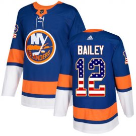 Adidas New York Islanders #12 Josh Bailey Royal Blue Home Authentic USA Flag Stitched NHL Jersey