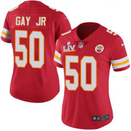 Nike Kansas City Chiefs #50 Willie Gay Jr. Red Team Color Womens Super Bowl LV Bound Stitched NFL Vapor Untouchable Limited Jersey