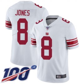 Nike New York Giants #8 Daniel Jones White Mens Stitched NFL 100th Season Vapor Limited Jersey