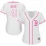 Boston Red Sox #41 Chris Sale White/Pink Fashion Womens Stitched MLB Jersey