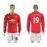 Manchester United #19 Rashford Red Home Long Sleeves Soccer Club Jersey