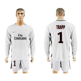 Paris Saint-Germain #1 Trapp Sec Away Long Sleeves Soccer Club Jersey