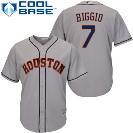Houston Astros #7 Craig Biggio Grey Cool Base Stitched Youth MLB Jersey