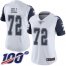 Nike Dallas Cowboys #72 Trysten Hill White Womens Stitched NFL Limited Rush 100th Season Jersey