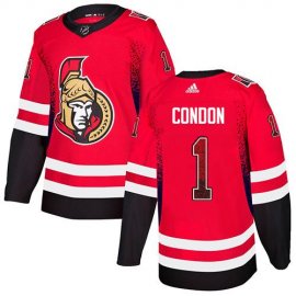 Adidas Ottawa Senators #1 Mike Condon Red Home Authentic Drift Fashion Stitched NHL Jersey