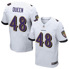 Nike Baltimore Ravens #48 Patrick Queen White Mens Stitched NFL New Elite Jersey