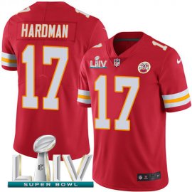 Nike Kansas City Chiefs #17 Mecole Hardman Red Super Bowl LIV 2020 Team Color Mens Stitched NFL Vapor Untouchable Limited Jersey