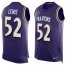 Nike Baltimore Ravens #52 Ray Lewis Purple Team Color Mens Stitched NFL Limited Tank Top Jersey