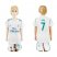 Real Madrid #7 Raul White Home Kid Soccer Club Jersey