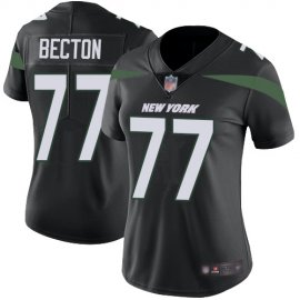 Nike New York Jets #77 Mekhi Becton Black Alternate Womens Stitched NFL Vapor Untouchable Limited Jersey