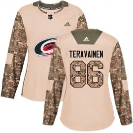 Adidas Carolina Hurricanes #86 Teuvo Teravainen Camo Authentic 2017 Veterans Day Womens Stitched NHL Jersey