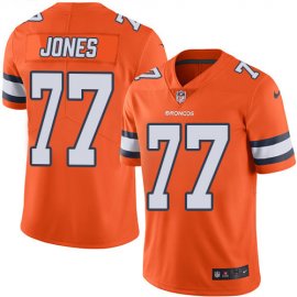 Nike Denver Broncos #77 Sam Jones Orange Mens Stitched NFL Limited Rush Jersey