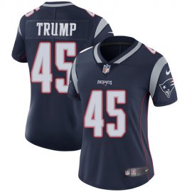 Nike New England Patriots #45 Donald Trump Navy Blue Team Color Womens Stitched NFL Vapor Untouchable Limited Jersey