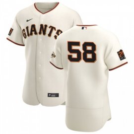 San Francisco Giants #58 Trevor Gott Mens Nike Cream Home 2020 Authentic 20 at 24 Patch Player MLB Jersey